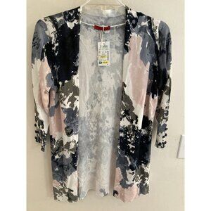 Women’s Marble Print Cardigan Sweater Small Open Front NEW College Workwear